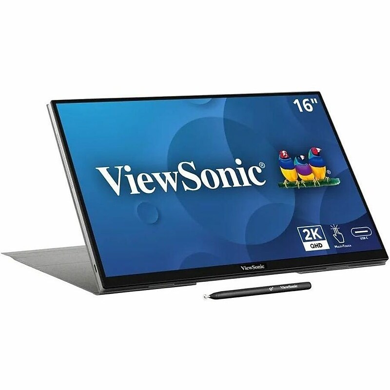 ViewSonic TD 16" 2560×1600 IPS 60Hz Portable Touch Monitor, Built‑In Speaker, Black (TD1656‑2K) image 1