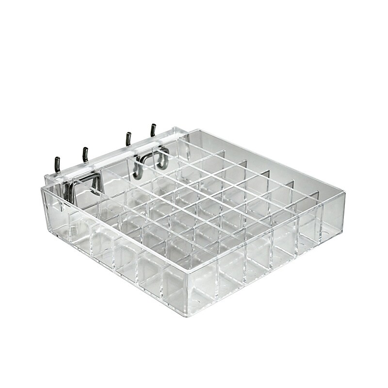 Global Approved  36-Section Lipstick Tray For Pegboard/Slatwall Acrylic - Pkg Qty 2