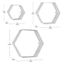 Mind Reader Metal Honeycomb Hexagon Floating Shelves, White, 3/Set (WALL3PC-WHT)~#|#~7F7D8CC2-18B6-4C9D-81B0E570B7430E8D_sc7