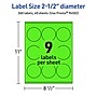 Avery Laser/Inkjet Multipurpose Circle Labels, 2.5" Dia., Neon Green, 360/Pack (94502)~#|#~7F803EC4-2E68-42CE-B86694ABAD43660C_sc7