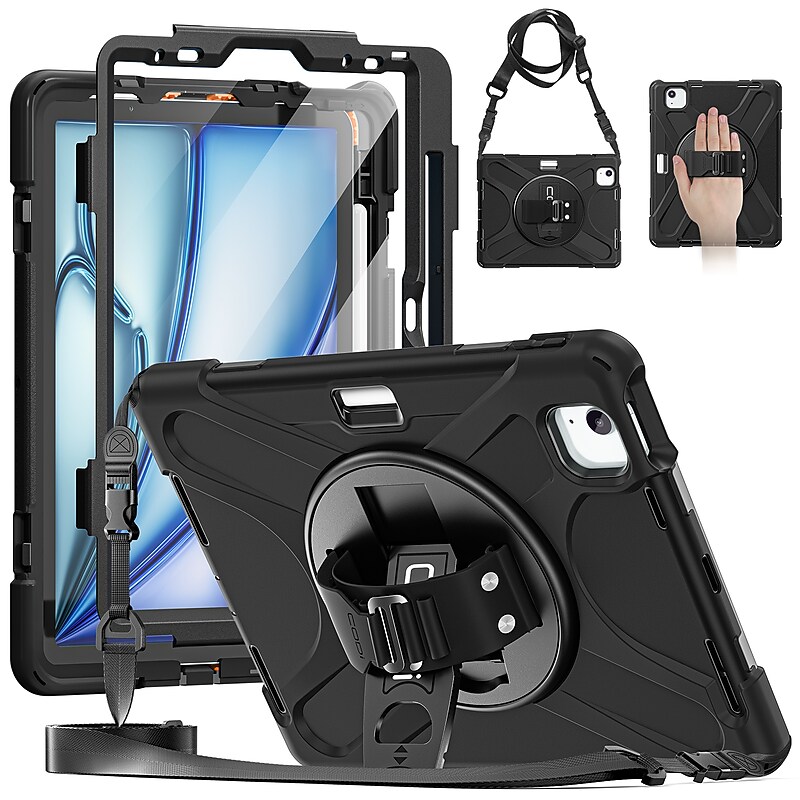 CODi Rugged Case Integrated Screen Protector for iPad Air 11" (M2/M3), Pro 11" (1-4 Gen), Air 10.9" (4-5 Gen), Black image 1