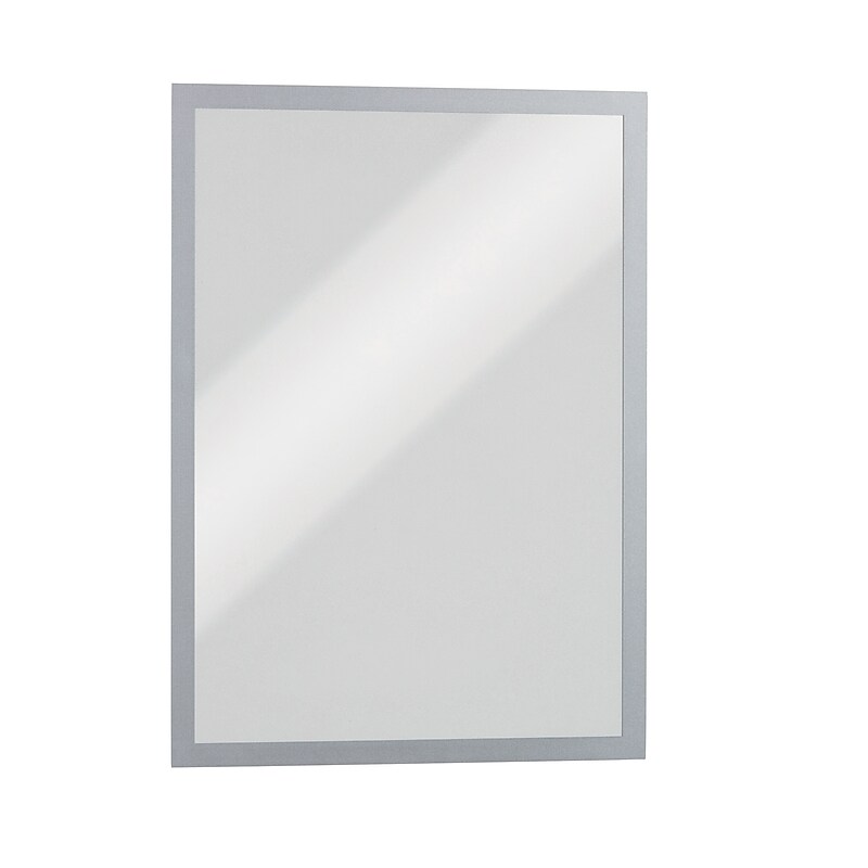 Durable Duraframe Sign Holder, 11" x 17", Wall Mounted, Gray/Silver, 2/Pack (476923) image 1