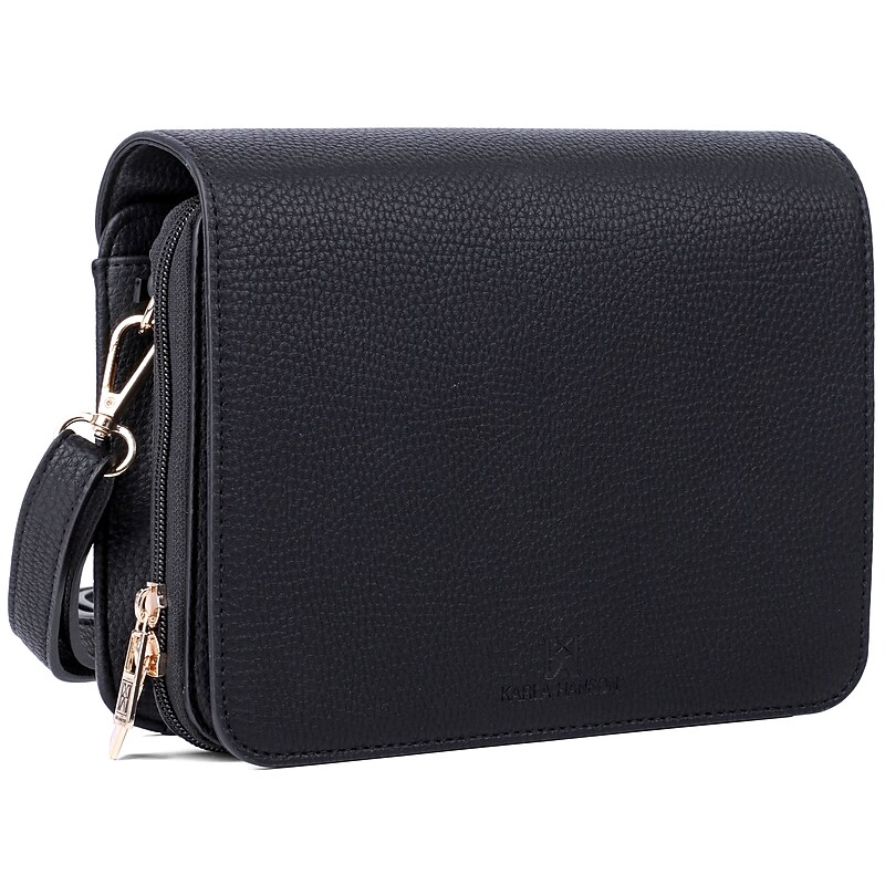Karla Hanson Madison Faux Leather Cross-Body, Black (22701BLACK) image 1