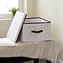 Household Essentials Medium Stackable Folding Fabric Square KD Storage Box With Lid, 10" x 15"x 15", 39 Qt., Cream (517-1)~#|#~7F95E3B0-FD28-4108-902064B12F3657C2_sc7