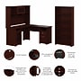 Bush Furniture Cabot 60"W L Shaped Computer Desk with Hutch and 5 Shelf Bookcase, Harvest Cherry (CAB011HVC)~#|#~7F9B85EE-FFF5-427B-9819B3AE6F1E8E78_sc7