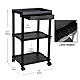 Mind Reader 3-Shelf Plastic Rolling Utility Cart, Black (CARTCOFF-BLK)~#|#~7F9C3299-B6B9-4C4B-8060C940EDE2B800_sc7