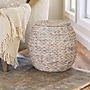 Household Essentials Handwoven Water Hyacinth Barrel Wicker Storage Basket Side Table, Cream (ML-4232)~#|#~7FABCAAD-541A-4270-AA1FC6272DC1393D_sc7
