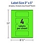 Avery Laser/Inkjet Multipurpose Rectangle Labels, 2" x 5", Neon Green, 40/Pack (94241)~#|#~7FB0B34F-B310-4CF5-BD575F089A74869F_sc7
