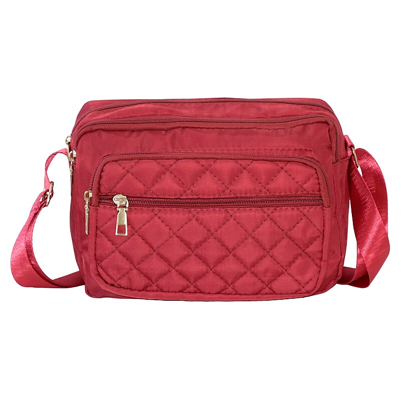 Nicci Polyester Cross-Body Quilted Bag, Red (CBMGN01-RED) image 1