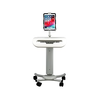 CTA Digital Adjustable Rolling Security Medical Workstation Cart, Gray (QPAD-HRSW)