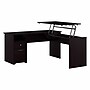 Bush Furniture Cabot 60"W 3 Position Sit to Stand L Shaped Desk, Espresso Oak (CAB043EPO)~#|#~7FBD0FD9-D44C-431A-94227B7BDC32325D_sc7