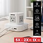 RAYOVAC 5-Outlet 3-USB Port Power Cube Surge Protector with Flat Plug, 5-ft., 540 Joules, White (SS-P927)~#|#~7FCAA068-894D-4D8F-8B236C17CD365008_sc7