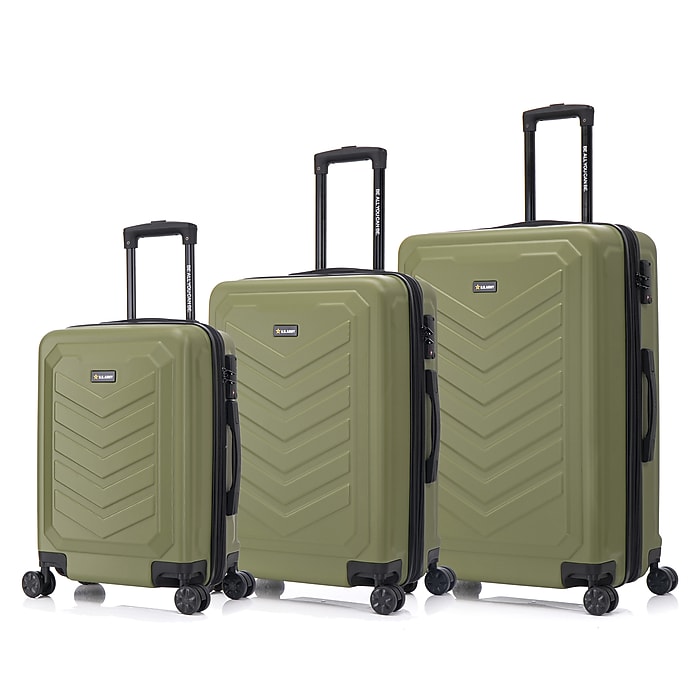 US Army FOX PRO 3-Piece Hardside Spinner Carry-On Luggage Set, TSA