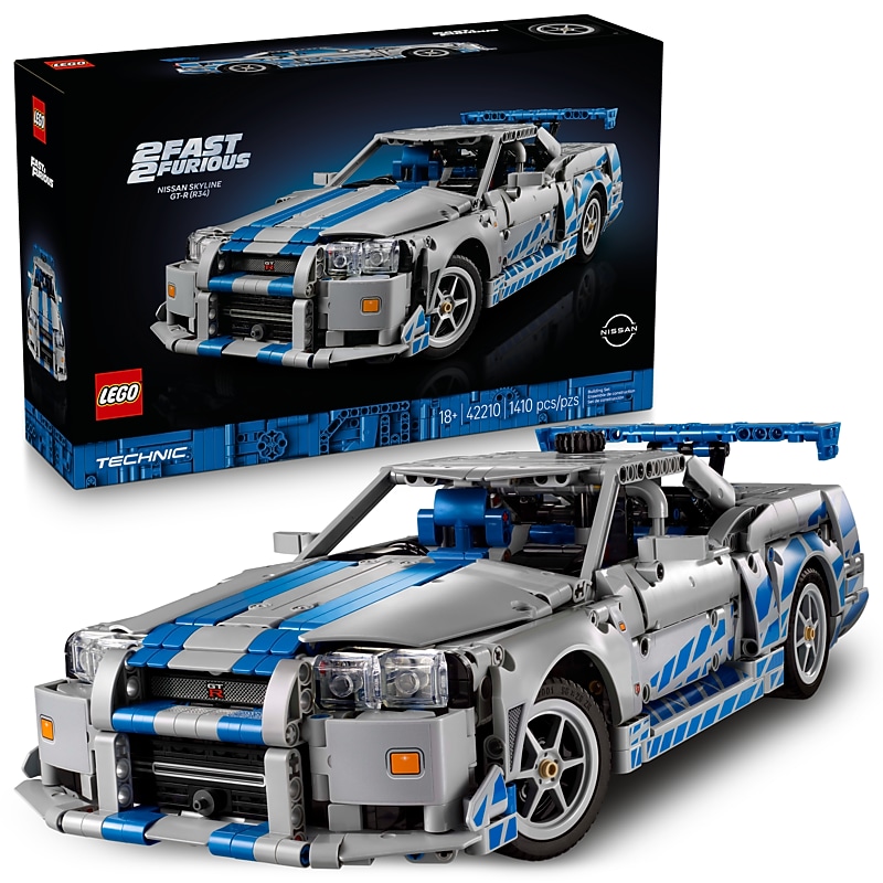 LEGO Technic 2 Fast 2 Furious Nissan Skyline GT-R (R34) Car Model Kit, 1410 Pieces (42210) image 1