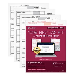 Official IRS Tax Form 1099-MISC 2018 - Single 5-Part Carbonless Sheet Set For 2 Recipients