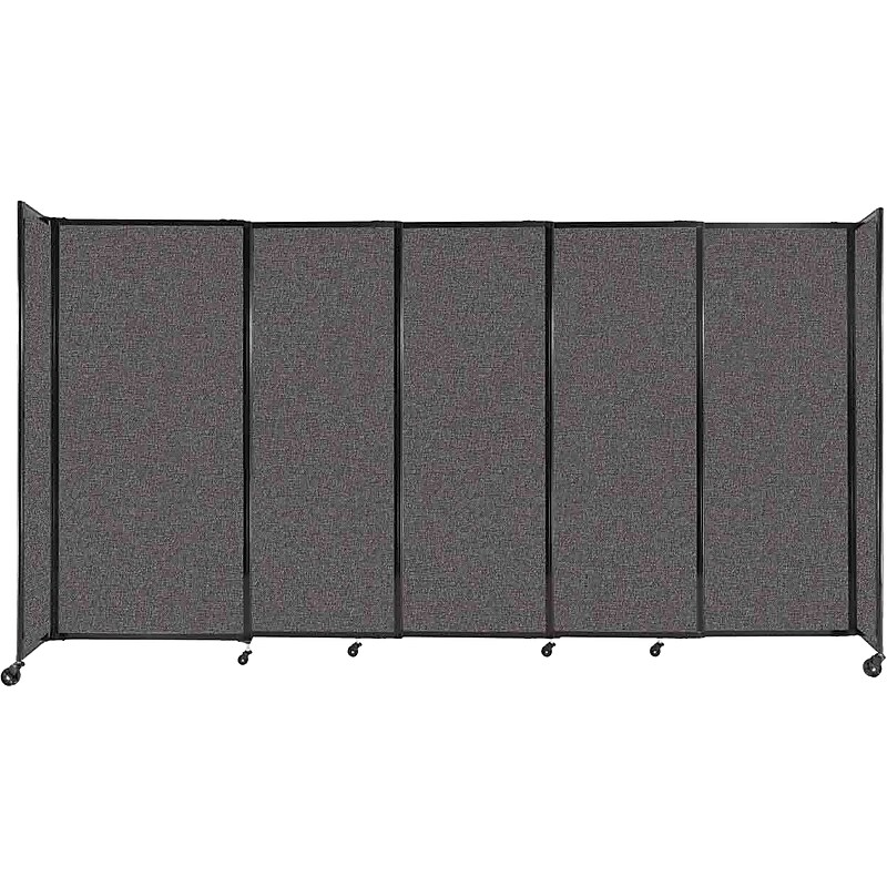 Versare StraightWall Freestanding Mobile Partition, 72"H x 135"W, Charcoal Gray Fabric (1472507) image 1