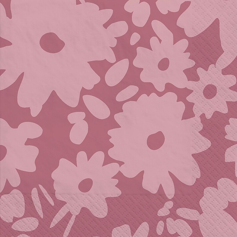 Party City Floral Lunch Napkin, 2-Ply, Mauve, 40/Pack (AM610008) image 1