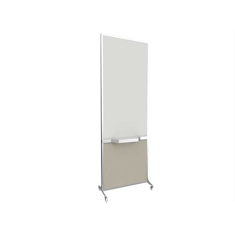 Versare ShieldWrite Level 3A Double Sided Magnetic Painted Steel Mobile Whiteboard, 2' x 6', Sand (1200013) image 1