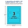 Avery Printable Rectangle Multipurpose Labels, 2.5" x 7", Bright Blue, 30/Pack (94247)~#|#~7FDFAD36-966C-45A9-A77C2B49B2465E09_sc7