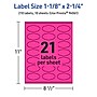 Avery Oval Scalloped Laser/Inkjet Multipurpose Labels, 1-1/8" x 2-1/4", Neon Magenta (210/Pack)~#|#~7FE178D5-4E2E-45C6-B992FF136A0FAB5D_sc7