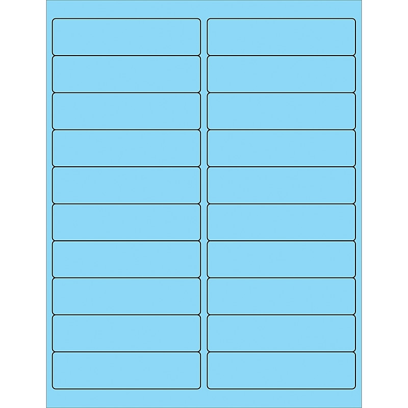 Tape Logic Rectangle Laser Labels, 4" x 1", Pastel Blue, 2000/Case (LL177BE) image 1