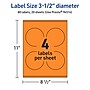Avery Laser/Inkjet Multipurpose Circle Labels, 3.5" Dia., Bright Orange, 80/Pack (94514)~#|#~7FE4EA2F-E625-42FC-B77E44CC0E9AE4E5_sc7