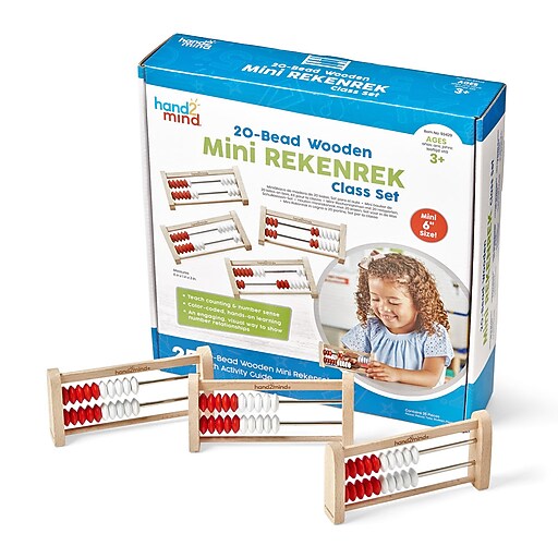 hand2mind Mini 20-bead Rekenrek, White/Red, 25/Set (93429) | Staples