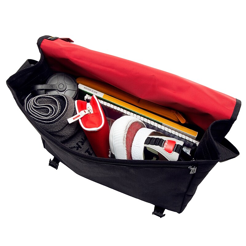 Manhattan Portage Dj Fabric Water Resistant Messenger Bag, TSA Checkpoint Friendly, Black (1429 BLK) image 1