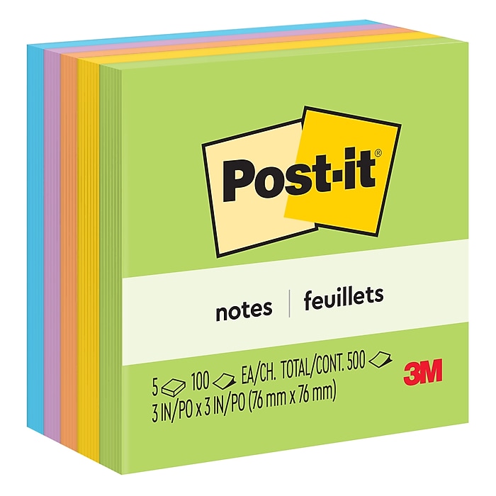 Lined Sticky Notes 3x5 In, 6 Pack, 30 Sheets/Pad, White Sticky