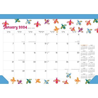 2023-2024 BrownTrout Busy Bees 14" x 10" Academic & Calendar Monthly Desk Pad Calendar (9781975472115)