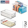 iDESIGN Assorted Stackable Plastic Storage Bin with Handles, Clear, 3/Pack (64999C3)~#|#~7FEDD24A-703C-4A83-93CE4E1840C93733_sc7