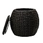 Household Essentials Handwoven Water Hyacinth Barrel Wicker Storage Basket Side Table, Black (ML-4230)~#|#~7FEDDB76-2AA5-437F-AC88FE176AEC5494_sc7
