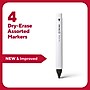 TRU RED™ Pen Dry Erase Markers, Fine Tip, Assorted, 4/Pack (TR61457/TR54562)~#|#~7FF7FBF0-3C8F-4651-A4A58108DB46AD74_sc7