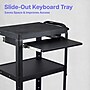 Luxor LEADER 3-Shelf Adjustable Media Utility Cart with Pullout Tray, Black (UCMT1KB)~#|#~7FFA64E6-866B-45BC-8AC6174261434D43_sc7