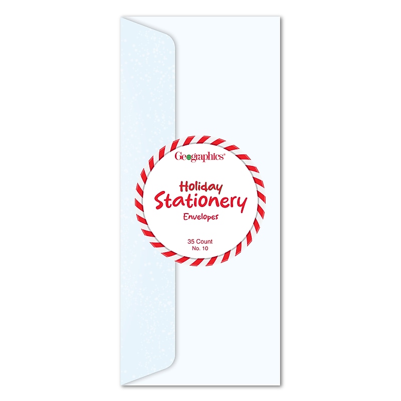 Geographics Winter Trees Holiday Envelopes, Multicolored, 35 Envelopes/Pack (50069) image 1