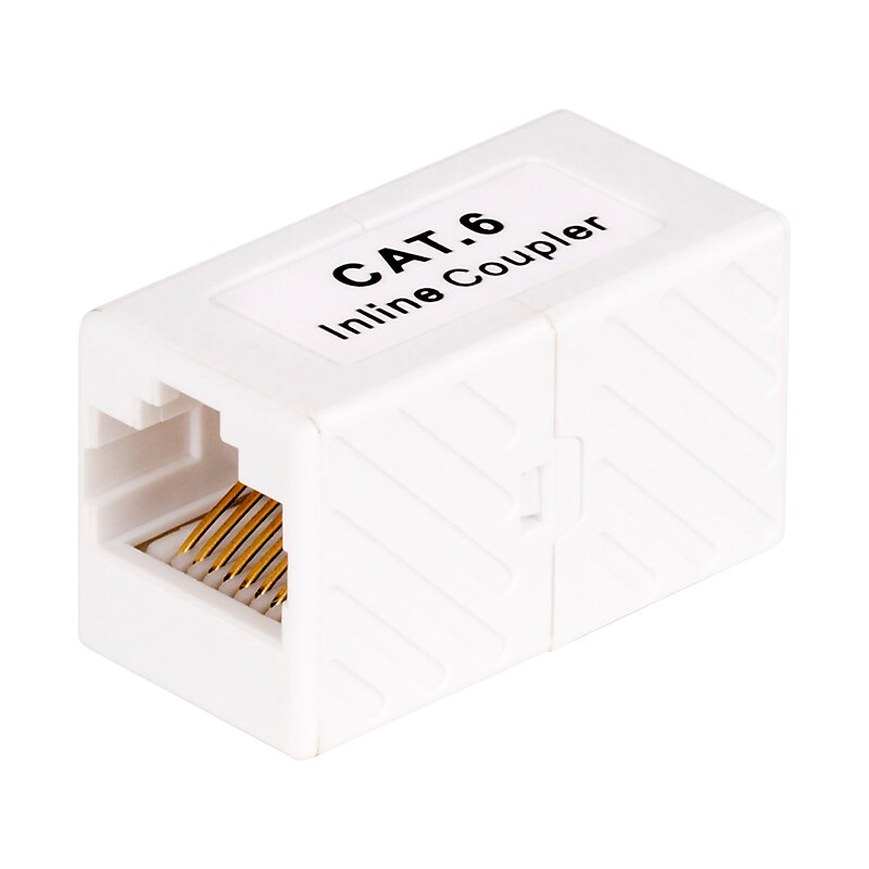 StarTech RJ45 Coupler to Inline Cat6 Coupler, Female to Female, White, 5-Pack (IN-CAT6-COUPLER-U5) image 1