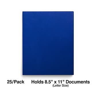 Staples Paper 2-Pocket Folders, Electric Blue, 25/Box (50754/27534-CC)