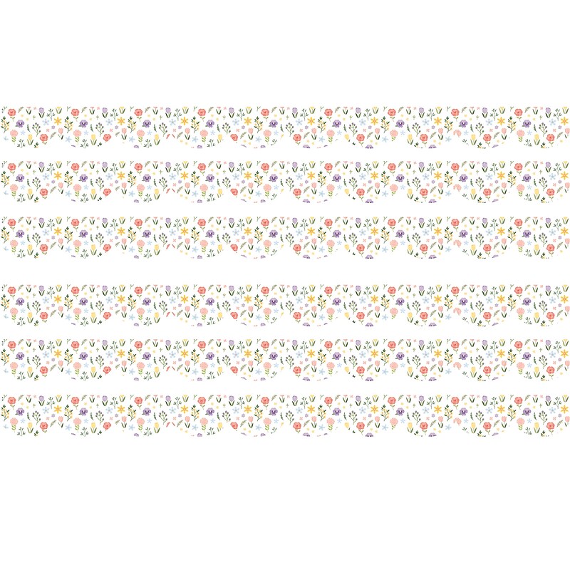 Teacher Created Resources Die-Cut Border Trim, 2.75" x 2.92', Cottagecore, 12/Pack, 6 Packs/Bundle (TCR6108-6) image 1