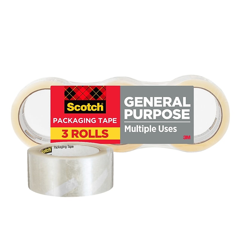 Scotch Heavy Duty Packing Tape, 1.88" x 54.6 yds., Clear, 3/Pack (3350-3) image 1