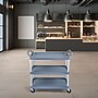 Luxor 3-Shelf Serving Cart, Gray/Aluminum (SC13-G)~#|#~800E7711-27E1-416B-94685A1A42AF901C_sc7