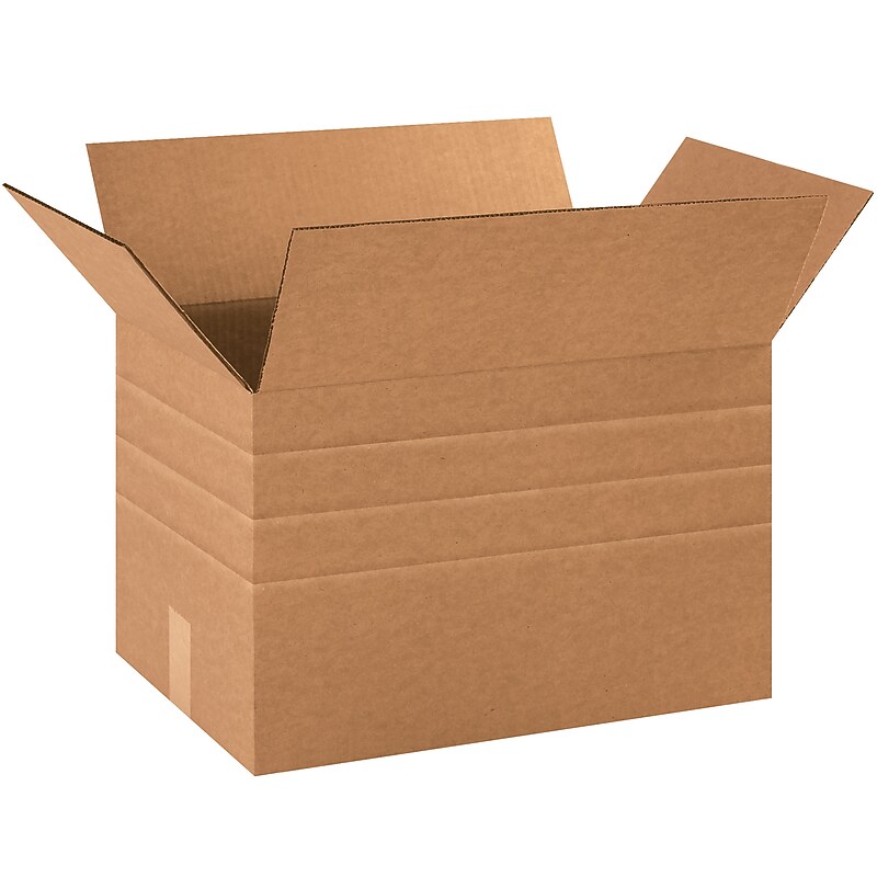 18" x 12" x 12" Multi-Depth Shipping Boxes, 25/Bundle (MD181212) image 1