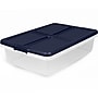 Home Logic 34 Qt. Latch Lid Plastic Storage Tote, Clear/White, 6/Pack (7103-010000044)~#|#~80271AD6-34C2-4C6F-AD4B837479D7906A_sc7