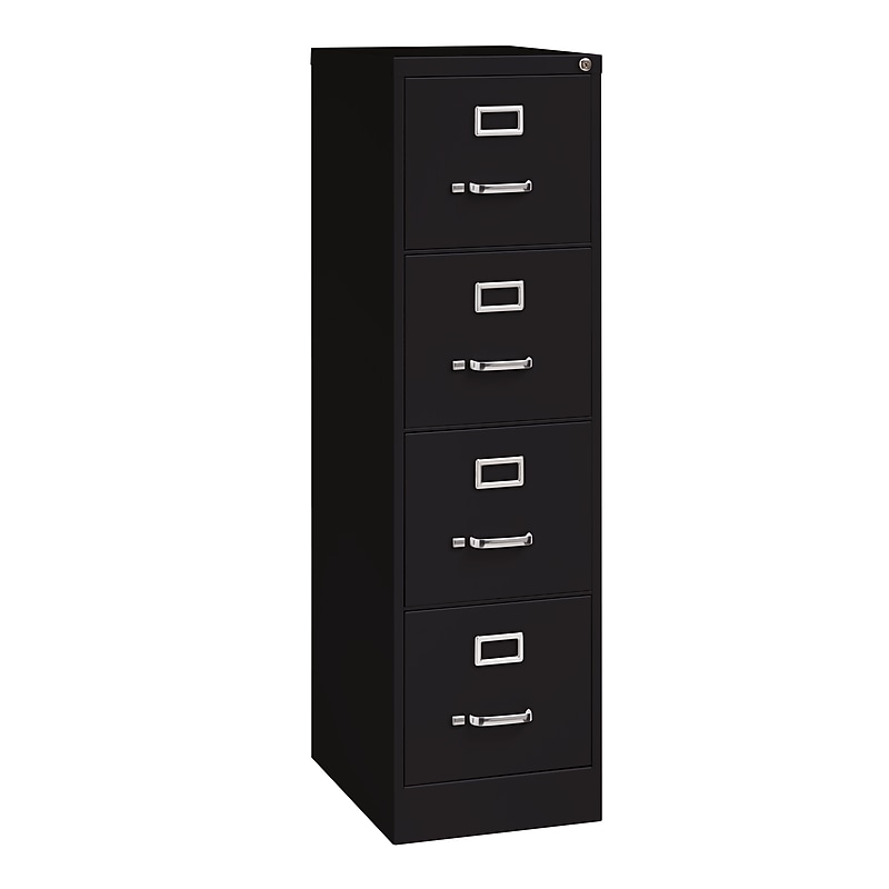 Hirsh Commercial 4-Drawer Vertical File Cabinet, Letter Size, Lockable, 52"H x 15"W x 22"D, Black (17787) image 1
