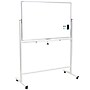 Excello Global Products Double Sided Magnetic Mobile Whiteboard Chalkboard Combo, White Frame, 48" x 32"~#|#~802A65C0-0BDE-4A71-800E396754BAFD85_sc7