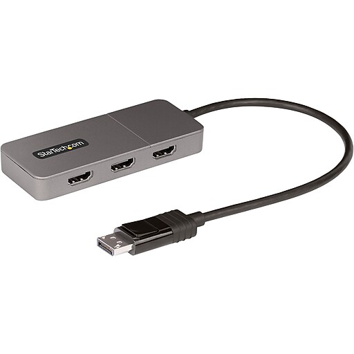 StarTech DisplayPort to 3x HDMI Video Adapter, Male to Female, Space