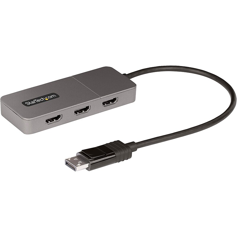 StarTech DisplayPort to 3x HDMI Video Adapter, Male to Female, Space Gray (MST14DP123HD) image 1