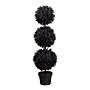 Nearly Natural UV Resistant Artificial Halloween Black Triple Ball Boxwood Topiary, 3' (T5173)~#|#~803BF544-E05C-4711-A5F94A311D40989B_sc7