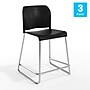 Flash Furniture Hercules Kenai Classic Plastic Stacking Full Back Counter Stools, Black, 3-Pieces (3RUT239AHCSBKCR)~#|#~803ED8C9-9D1F-4E25-ADD93A1978083DF0_sc7