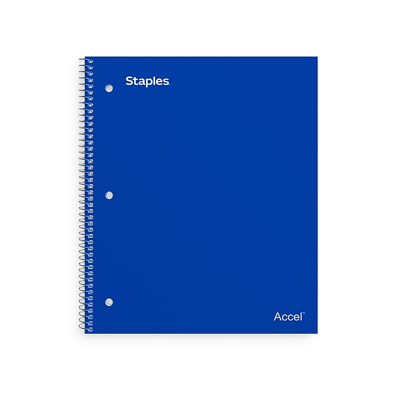 Staples Accel 1-Subject Notebooks, 8.5" x 11", Graph Ruled, 100 Sheets (ST25855D) image 1
