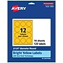 Avery Laser/Inkjet Round Multipurpose Labels, 2.25" Dia., Bright Yellow, 120/Pack (94510)~#|#~804A9EE9-4B52-46C0-9375A1BD016AFAB1_sc7